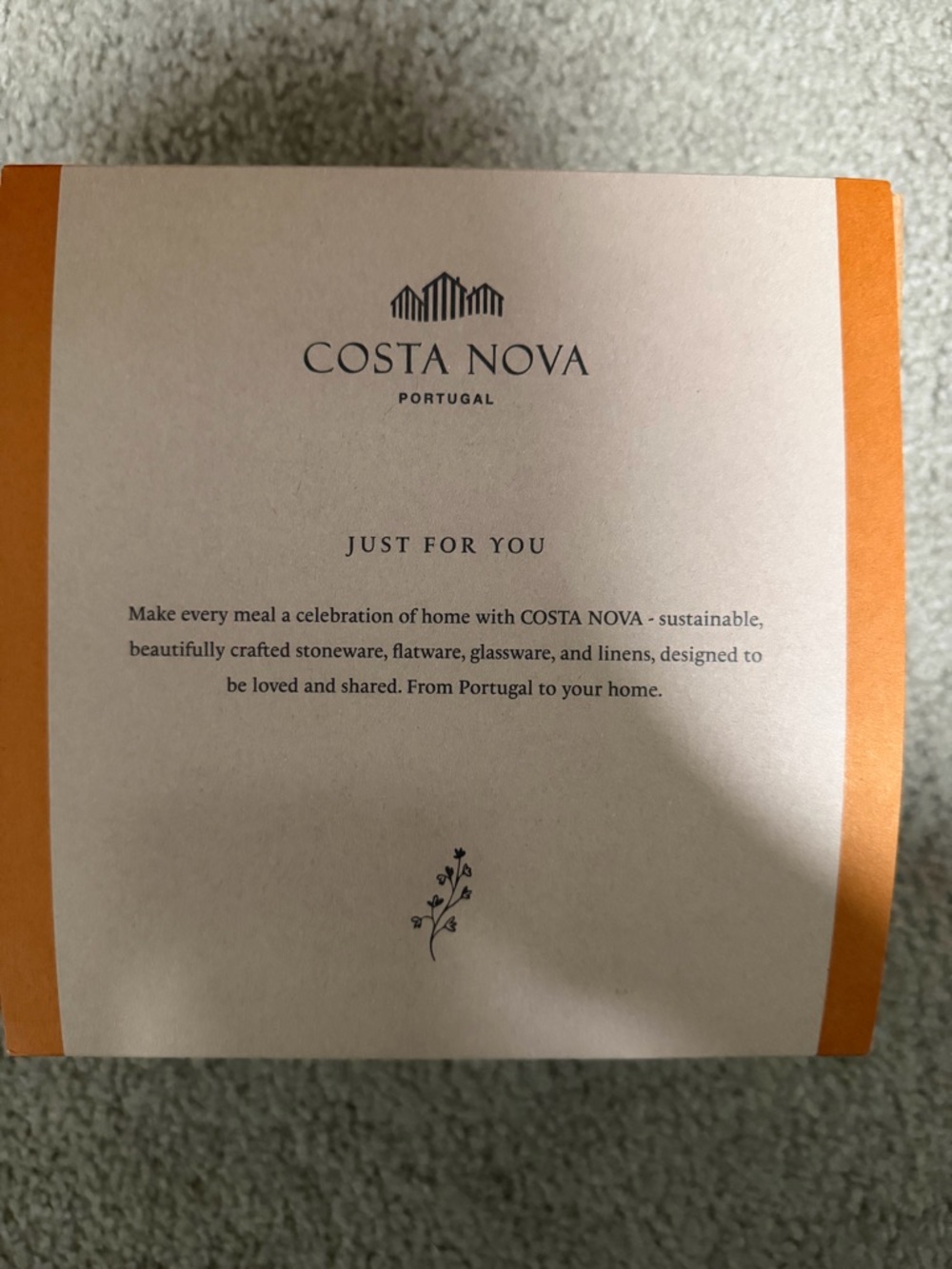 COSTA NOVA Stoneware Gift Box - Cream with Orange Accents